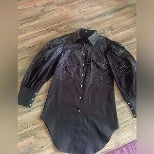 Button down rhinestone shirt